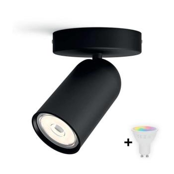 Philips - LED RGBW dimmelhető spotlámpa PONGEE 1xGU10/4,8W/230V fekete +távirányító P2052+AI2362 kép