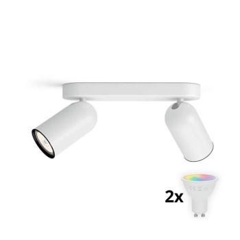 Philips - LED RGBW dimmelhető spotlámpa PONGEE 2xGU10/4,8W/230V fehér + távirányító P2049+2xAI2362 kép