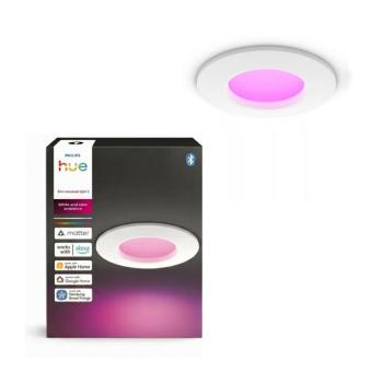 Philips - LED RGBW, fényerőszabályozható fürdőszobai süllyesztett lámpatest Hue SLIM LED/8,3W/230V IP44 8721103109118 kép