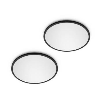 Philips LED SuperSlim 2 darabos szett, fekete, IP44, Ø 25 cm, 2700 K kép