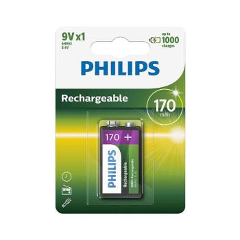 Philips 9VB1A17/10 - MULTILIFE NiMH 9V 170 mAh újratölthető akkumulátor Phil-9VB1A17/10 kép