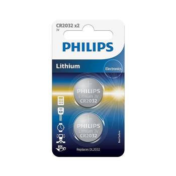 Philips CR2032P2/01B-2 db lítium gombelem CR2032 MINICELLS 3V 240mAh Phil-CR2032P2/01B kép