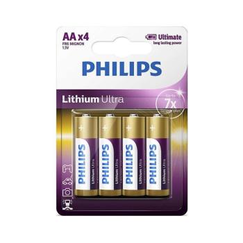 Philips Lithium Ultra Ceruza Elem AA (FR6LB4A/10) (1,5V) B4 kép