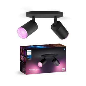 Philips Hue FUGATO 2xGU10/4,2W RGBW LED dimm. spotlámpa fekete 8720169319271 kép