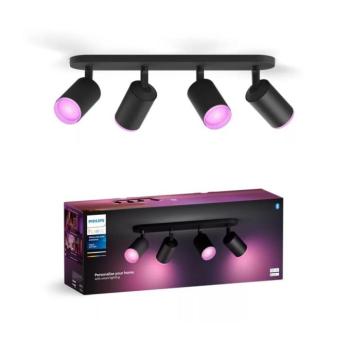 Philips Hue FUGATO 4xGU10 LED RGBW dimm. spotlámpa, 4,2W, 230V, fekete 8720169319394 kép