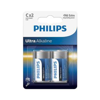 Philips LR14E2B/10 - 2 db C Ultra Alkáli elem 1,5V 7500mAh Phil-LR14E2B/10 kép