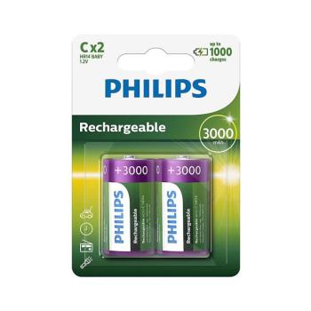 Philips R14B2A300/10 - 2 db tölthető elem C MULTILIFE NiMH/1,2V/3000 mAh Phil-R14B2A300/10 kép