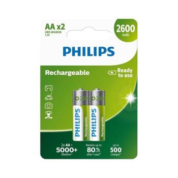 Philips R6B2A260/10 - 2 db AA MULTILIFE NiMH újratölthető akkumulátor 1,2V/2600 Phil-R6B2A260/10 kép