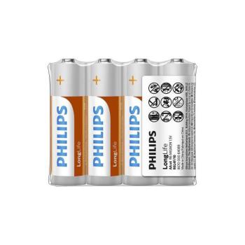 Philips R6L4F/10 - 4 db AA Zink-klorid elem LONGLIFE 1,5V 900mAh Phil-R6L4F/10 kép