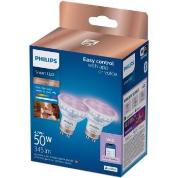 Philips Smart LED WFB 50W GU10 GLASS RGB, 2 db kép