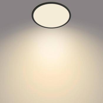 Philips SuperSlim LED mennyezeti lámpa, IP44, Ø 29,5 cm, fekete kép