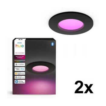 Philips - SZETT 2x LED RGBW, dimmelhető fürdőszobai süllyesztett lámpa Hue SLIM LED/8,3W/230V IP44 2xP7618 kép