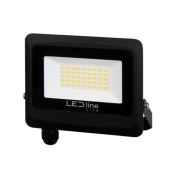 PHOTON LED reflektor, 120°, IP65, 30 W, természetes fehér, fekete, 3 év garancia, 30W, 4000K, 3000lm, CRI≥80, LED line, LL-203525 kép