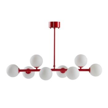 Piros-fehér opálüveg mennyezeti lámpa 30x104 cm Ekman – Jotex kép