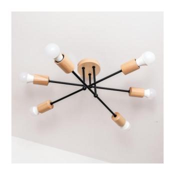 Plafonra szerelhető CAMBRIDGE csillár 6xE27/15W/230V fenyő W-2022/6 BK+DS/M kép