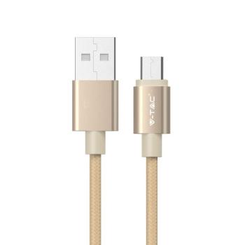 Platina Micro USB kábel, arany, V-TAC, 8490 kép