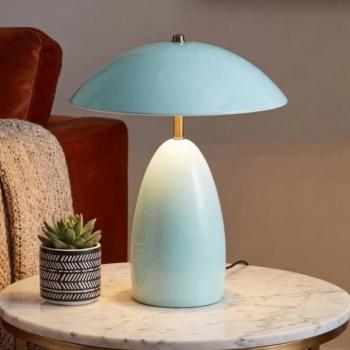 Poppy LED asztali lámpa, világoskék, magasság 35 cm, fém, dimmelhető