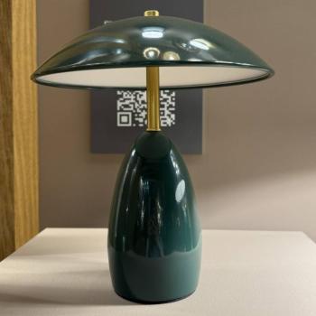 Poppy LED tölthető asztali világítás, zöld, magasság 27 cm, fém, dimmelhető kép