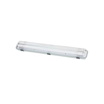Por- és páramentes lámpatest 2 x T8 G13 LED fénycsőhöz egyoldali betáplálás 663x100x76mm szürke 3310710 VITO kép