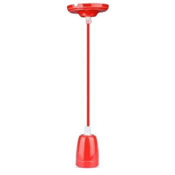 Porcelán lámpa függeszték, E27, piros, V-TAC, 3807 kép