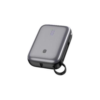 Power Bank 10000 mAh 20W PD beépített 1m USB-C kábellel, fekete PMPB1020C kép