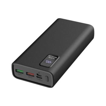 Power Bank LED kijelzővel 20000 mAh Power Delivery 3,7V fekete PMPB20WQC727B kép