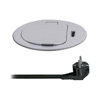 PP122C-PD20-Aljzatoszlop asztalokhoz 1x230V + USB-C PD ezüst PP122C-PD20 kép