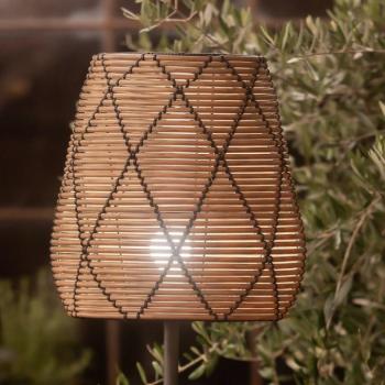 PR Home Agnar Lollo teraszlámpa, szürke, rattan megjelenés, 71 cm kép