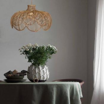 PR Home Belle lógó világítás, fa színű, rattan, Ø 43 cm kép