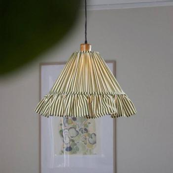 PR Home Estrid lógó lámpa, mohazöld, szövet, Ø 40 cm, E27 kép