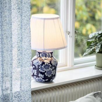 PR Home Fanny asztali világítás, kék/fehér, kerámia, 47 cm, E27