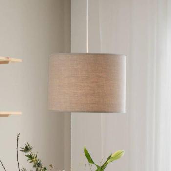PR Home függőlámpa Sara, világos bézs, Ø 35 cm, lenvászon textília kép