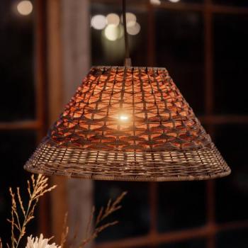 PR Home kültéri függőlámpa Lisen, barna, dugó, Ø 45 cm kép
