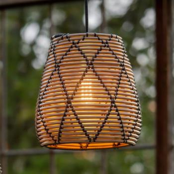 PR Home Lollo kültéri függőlámpa, természetes rattan megjelenés, Ø 28 cm kép