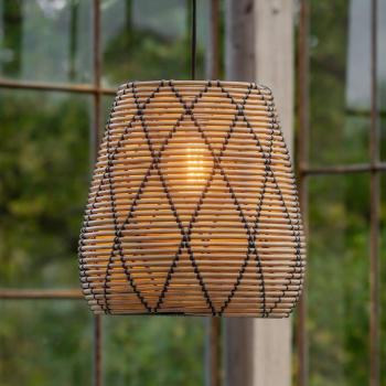 PR Home Lollo kültéri függőlámpa, természetes rattan megjelenés, Ø 38 cm kép