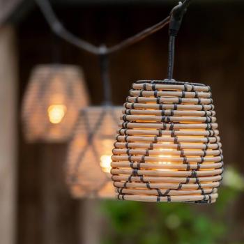 PR Home Lollo kültéri lámpa lánc, rattan look, 5 lángú, 5 lángú kép