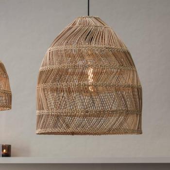 PR Home Maja kültéri függesztett lámpa, rattan, Ø 45 cm, dugasz, IP44 kép
