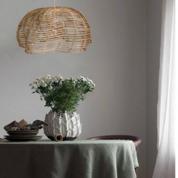 PR Home Mayla lógó világítás, fa színű, rattan, Ø 43 cm kép
