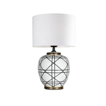 PR Home New York asztali világítás, fehér, magasság 61 cm, kerámia kép