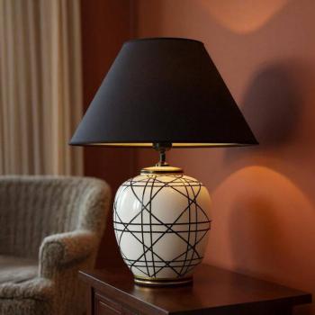 PR Home New York asztali világítás, fekete, magasság 45 cm, kerámia kép