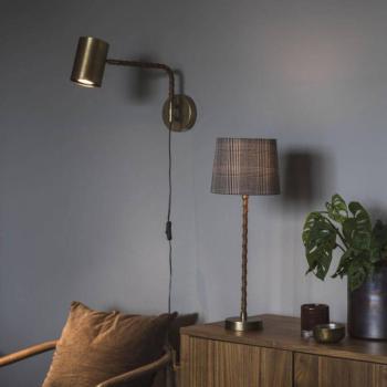 PR Home Nora fali lámpa, fém, antik sárgaréz, mélység 38 cm kép
