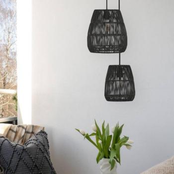 PR Home Saigon kültéri függőlámpa fekete Ø18cm kábel 2.5m kép