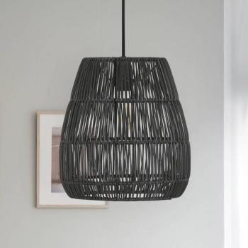 PR Home Saigon lógó világítás, rattanoptika, fekete, Ø 38 cm kép