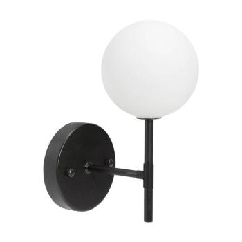 PR Home Sigma S fali lámpa, fekete/opál, 1 lámpa 25 cm-es üveggel kép