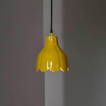 PR Home Tulippa lógó világítás, sárga, Ø 17 cm, dugasz, E27 kép