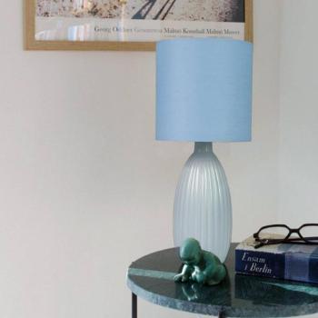 PR Home Uno asztali lámpa, kék, magasság 37 cm, textil/kerámia kép