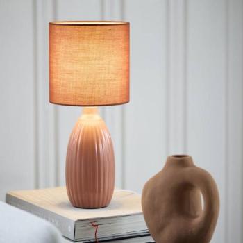 PR Home Uno asztali lámpa, rozsdabarna, magasság 37 cm, textil/kerámia kép