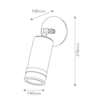Pratt kültéri fali lámpa, antik sárgaréz, Ø 14 cm, IP44, GU10-LED kép