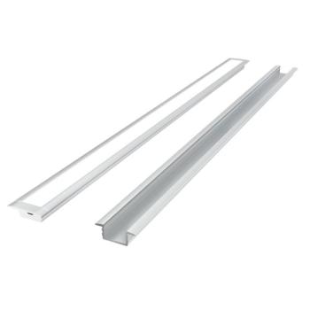 PRIME süllyeszthető LED profil szett ezüst - opál fedlappal, rögzítőkkel és végzárókkal, LED line, LL-203679 kép