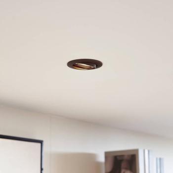 PRIOS beépíthető mennyezeti lámpa Fibur, bronz, cink, Ø 8,2 cm, 3 db kép
